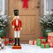 32.5" Large Metal Christmas Nutcracker with Hidden Storage Holiday Decoration for Home or Porch